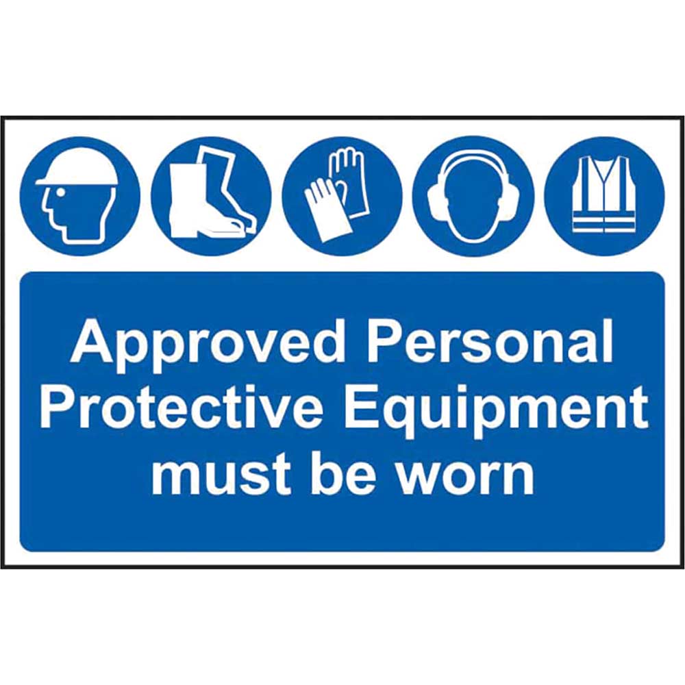 Scan Approved PPE Must Be Worn PVC Sign 600mm 400mm Standard