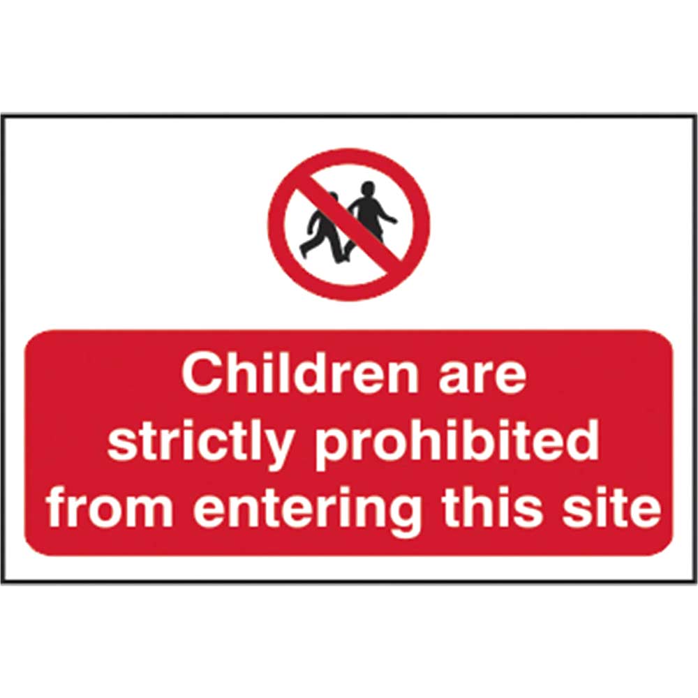 Scan Children Prohibited From Entering Site PVC Sign 600mm 400mm Standard