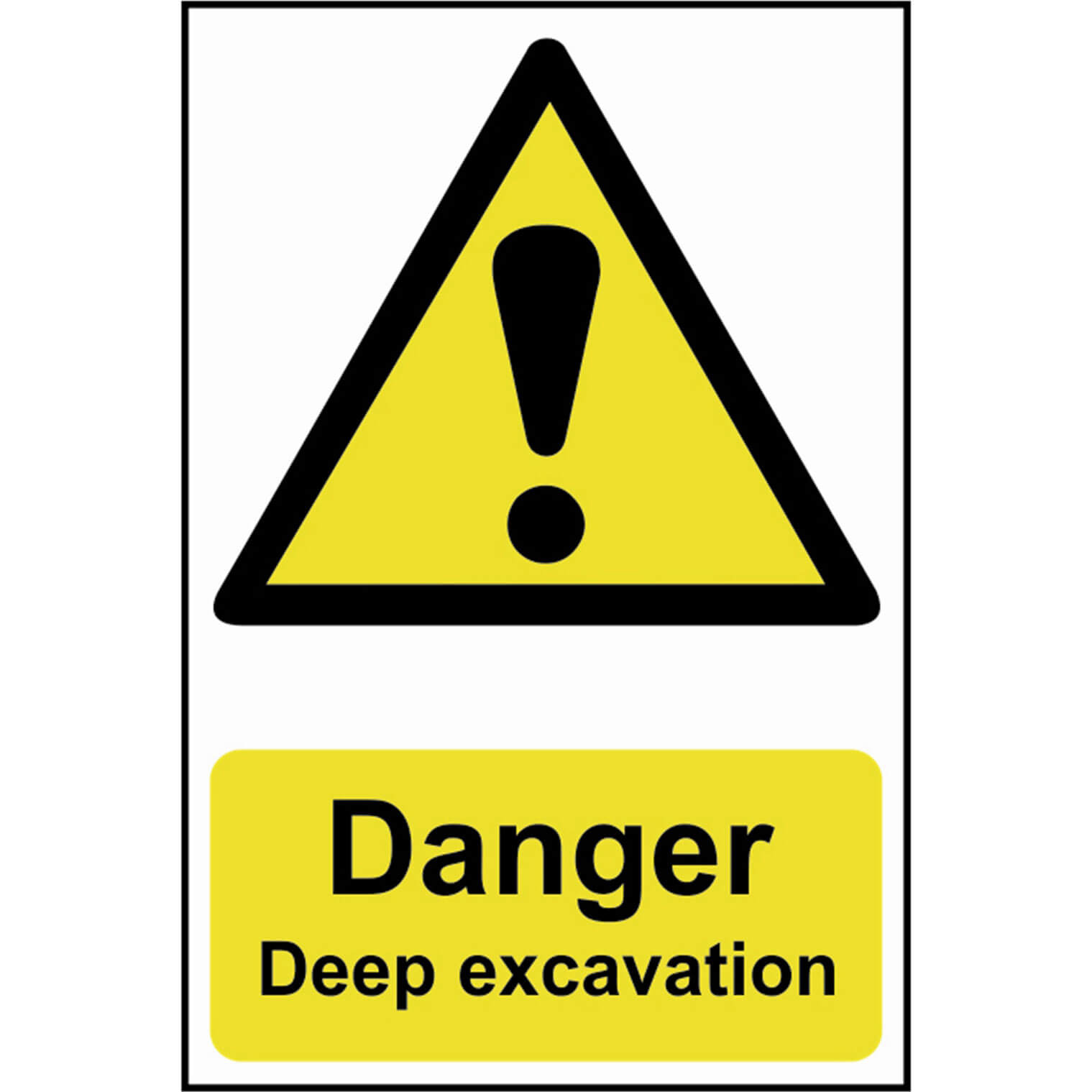 Image of Scan Danger Deep Excavation Sign 400mm 600mm Standard