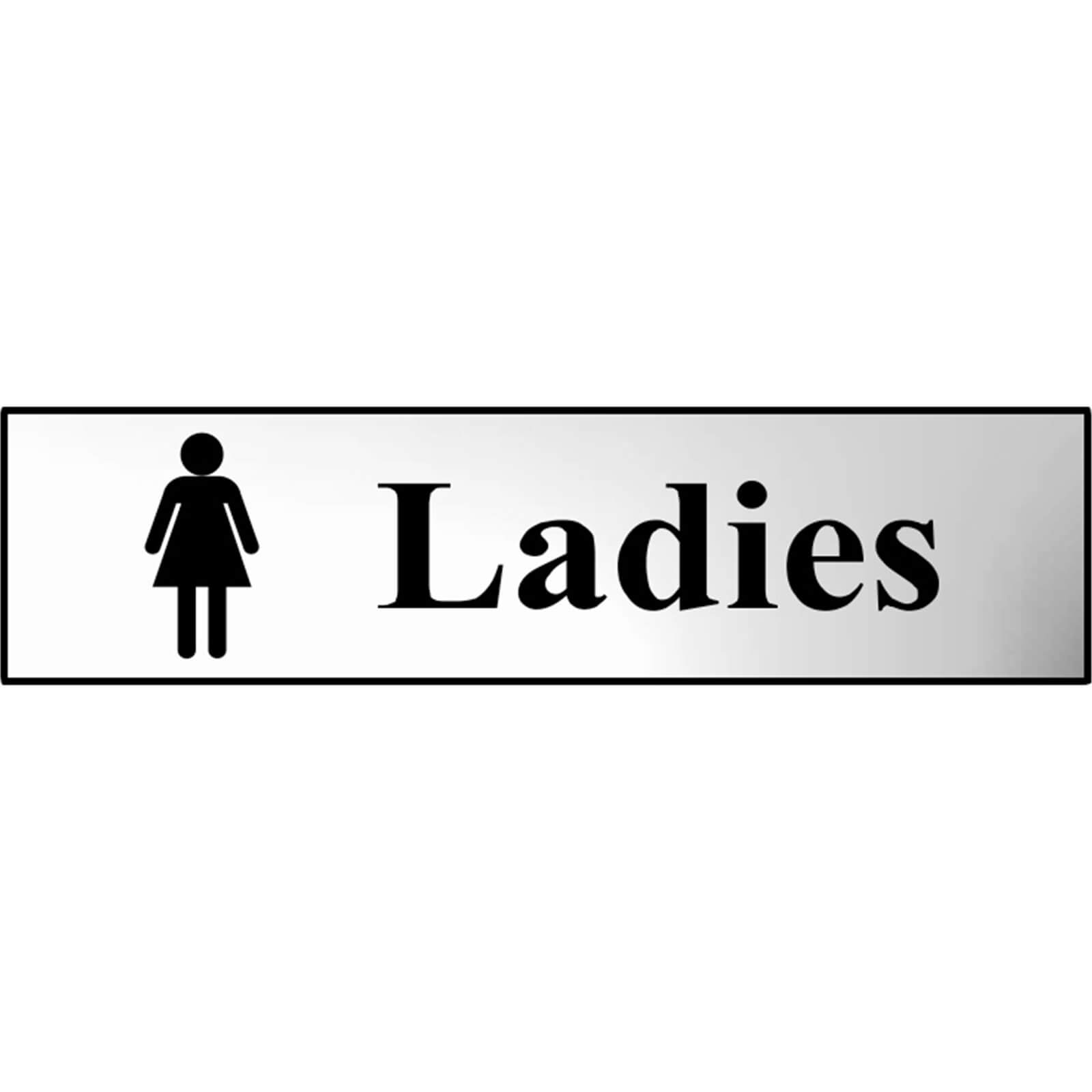 Image of Scan Chrome Effect Ladies Sign 200mm 50mm Standard