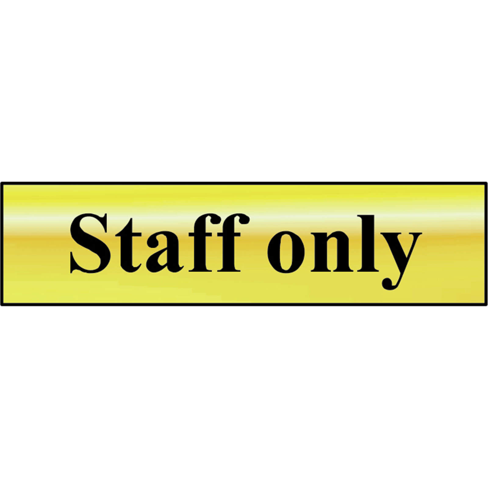 Image of Scan Brass Effect Staff Only Sign 200mm 50mm Standard
