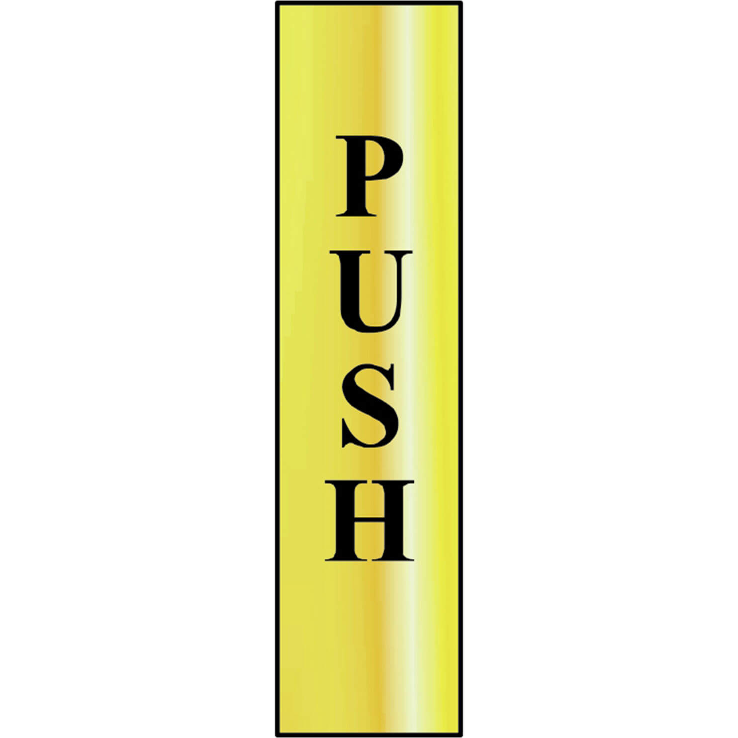 Image of Scan Brass Effect Vertical Push Sign 200mm 50mm Standard