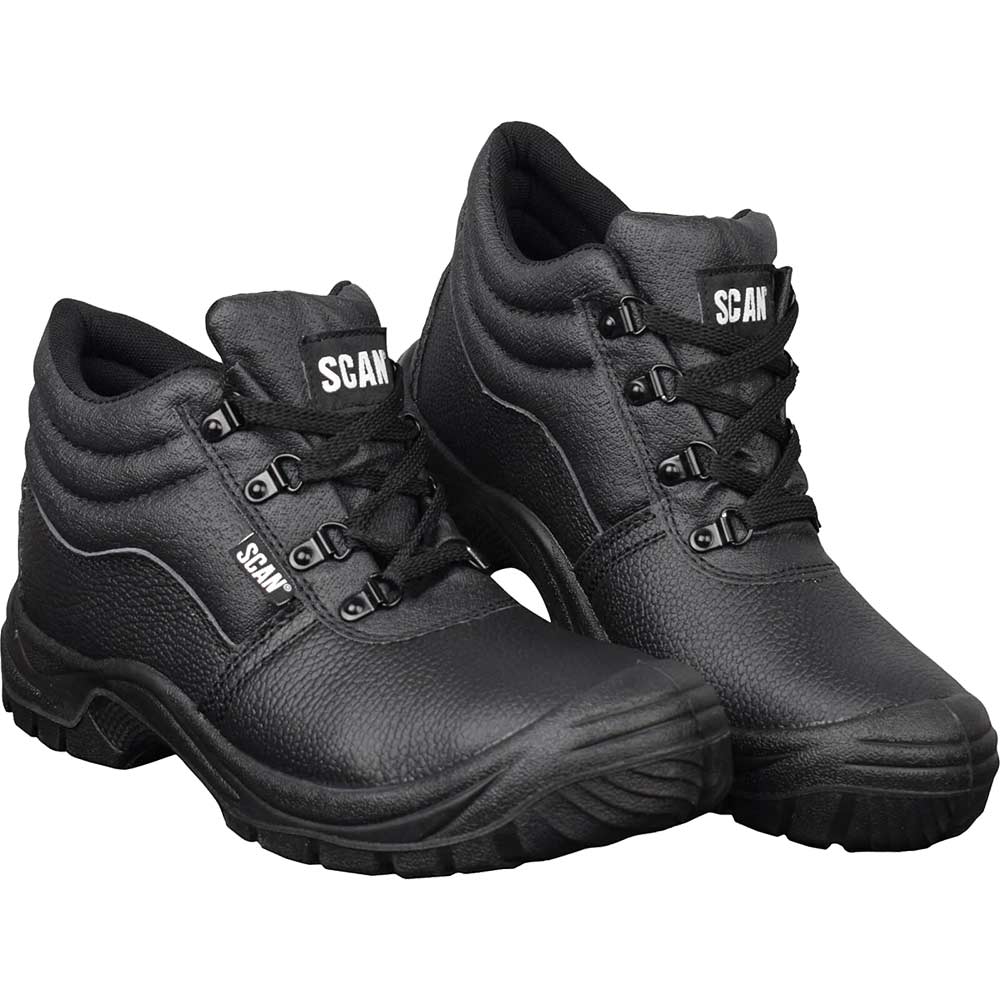 Scan Mens Dual Density Chukka Safety Boots Black Size 8