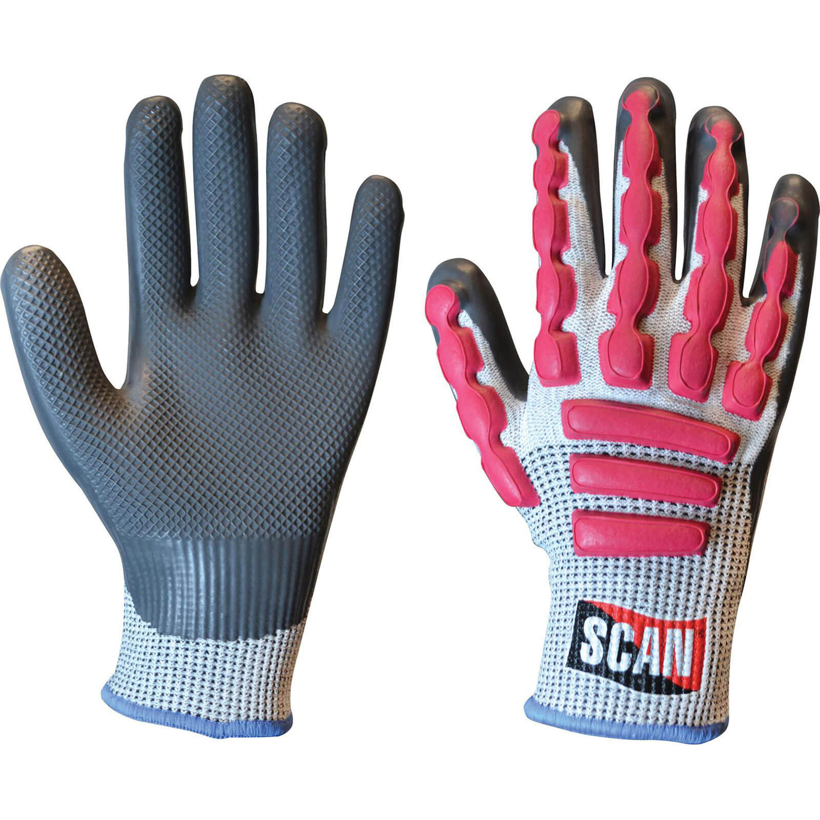 Image of Scan Anti Impact Latex Cut 5 Gloves Grey / Pink L