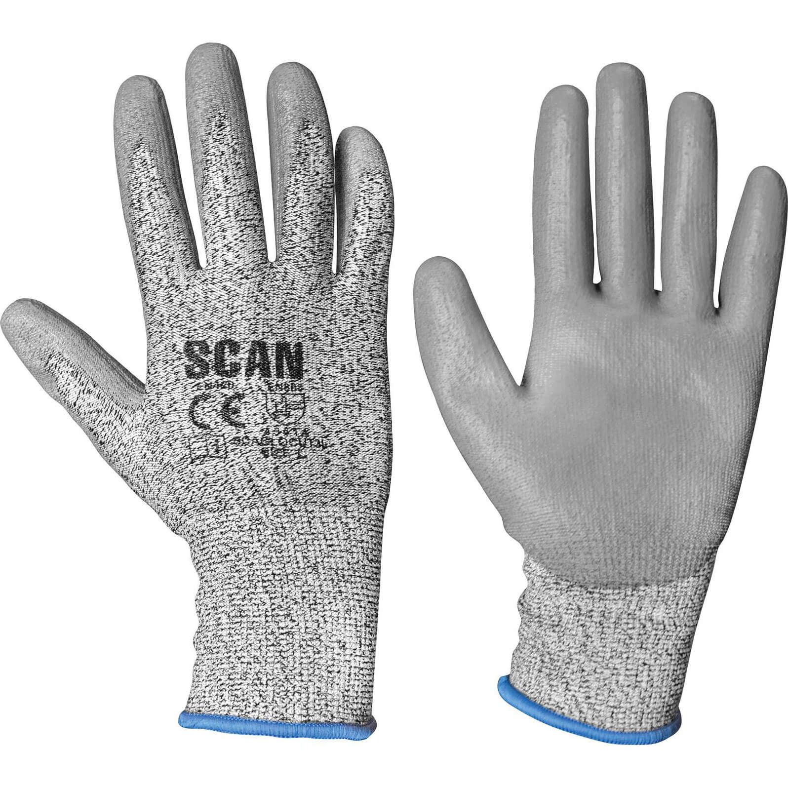 Image of Scan PU Coated Cut 3 Gloves Grey L