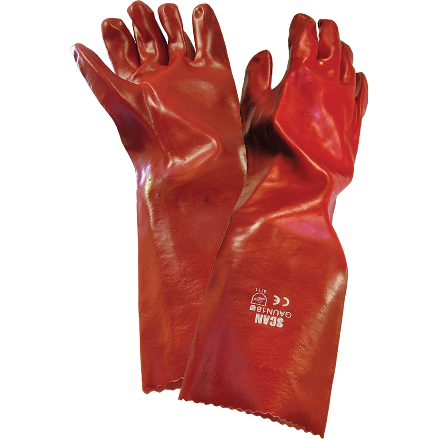 Image of Scan PVC Long Gauntlet Glove Red L