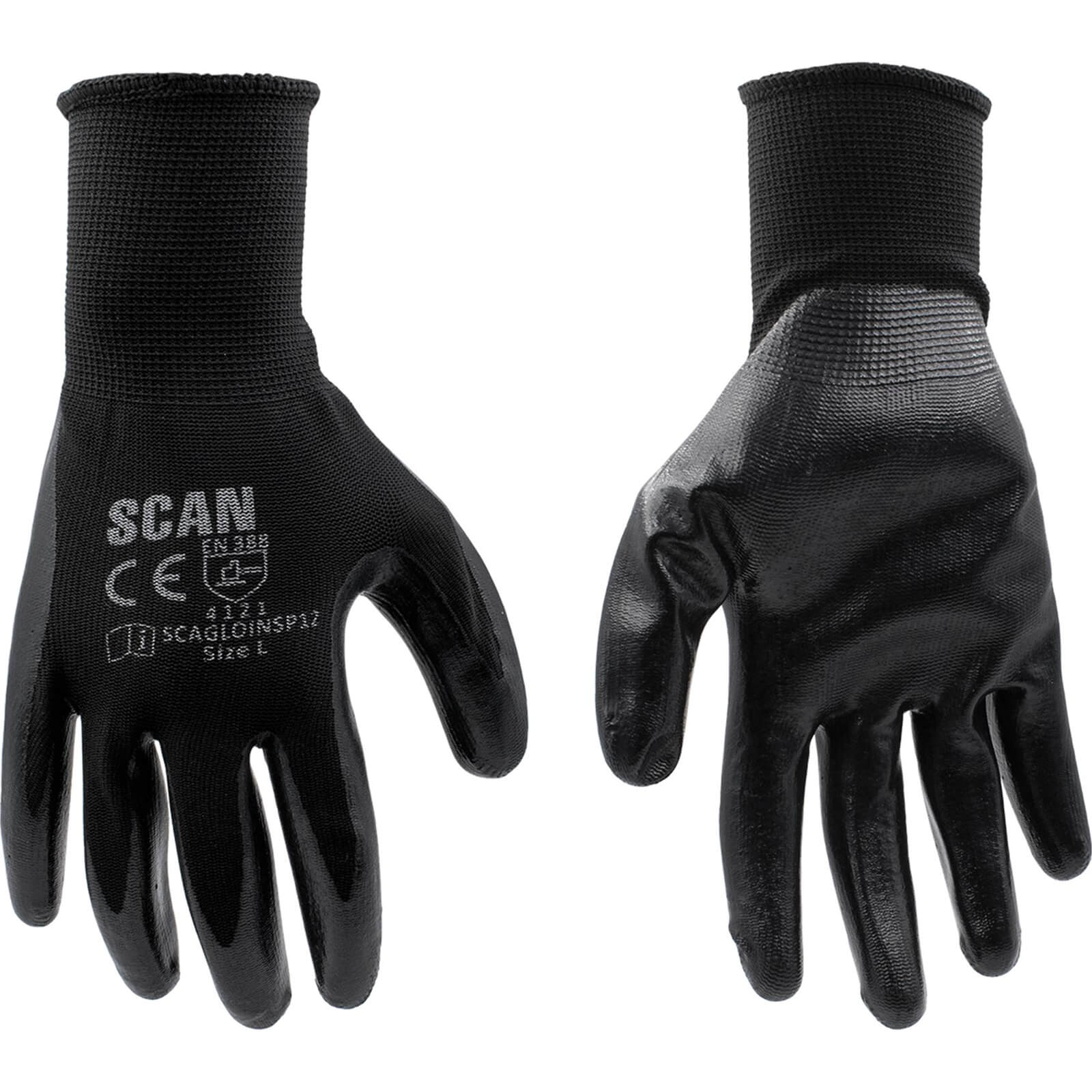 Image of Scan Inspection Gloves Black Pack of 12 Black One Size