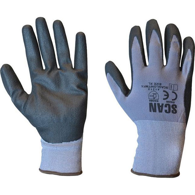 Image of Scan Breathable Microfoam Nitrile Gloves Grey L