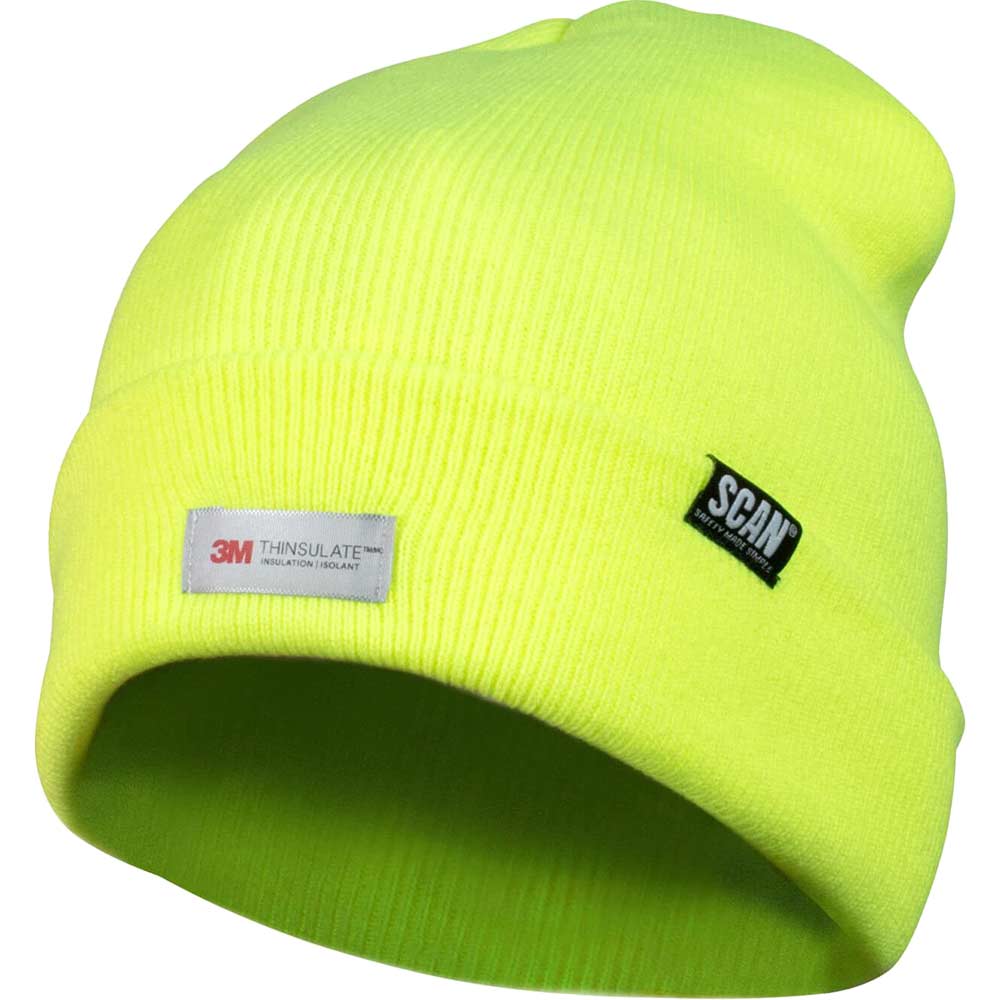 Scan Hi Vis Beanie Hat Yellow One Size