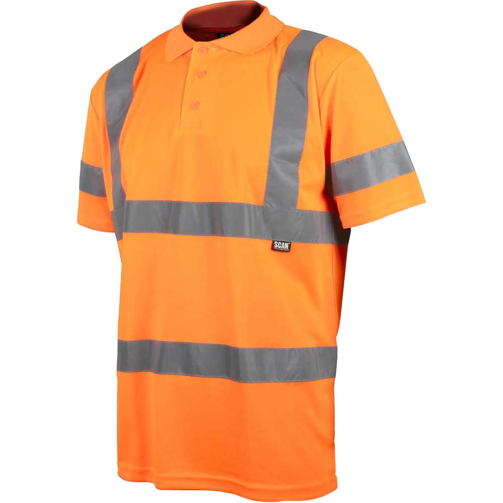 Scan Hi Vis Polo Shirt Orange M