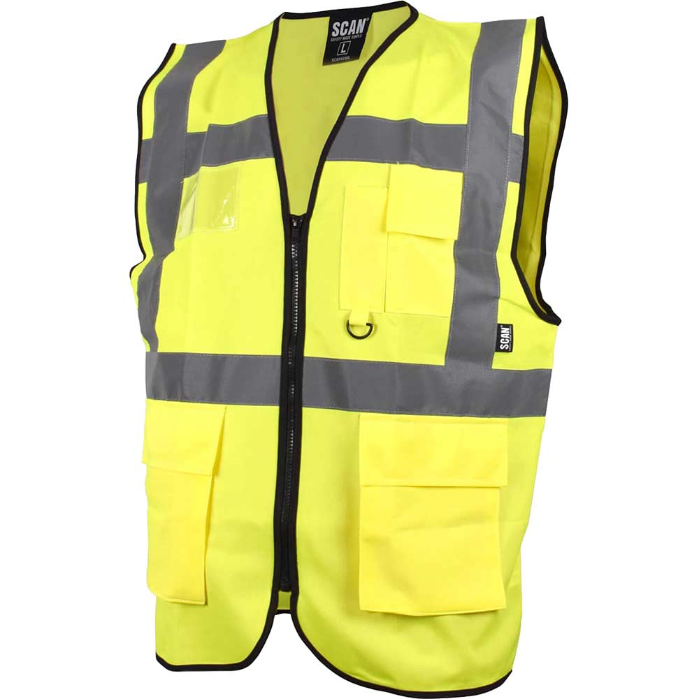 Scan Hi Vis Utility Waistcoat Yellow M