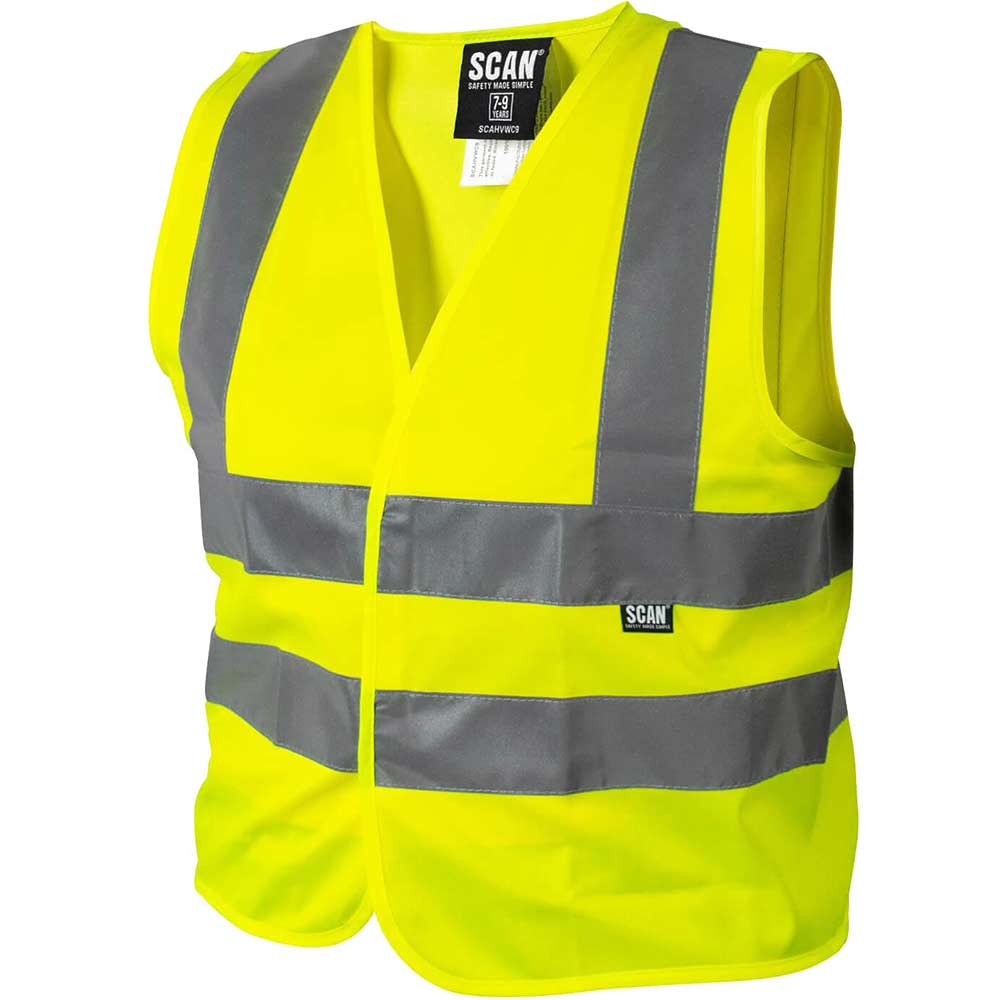 Scan Childrens Hi Vis Waistcoat Yellow 10 - 13