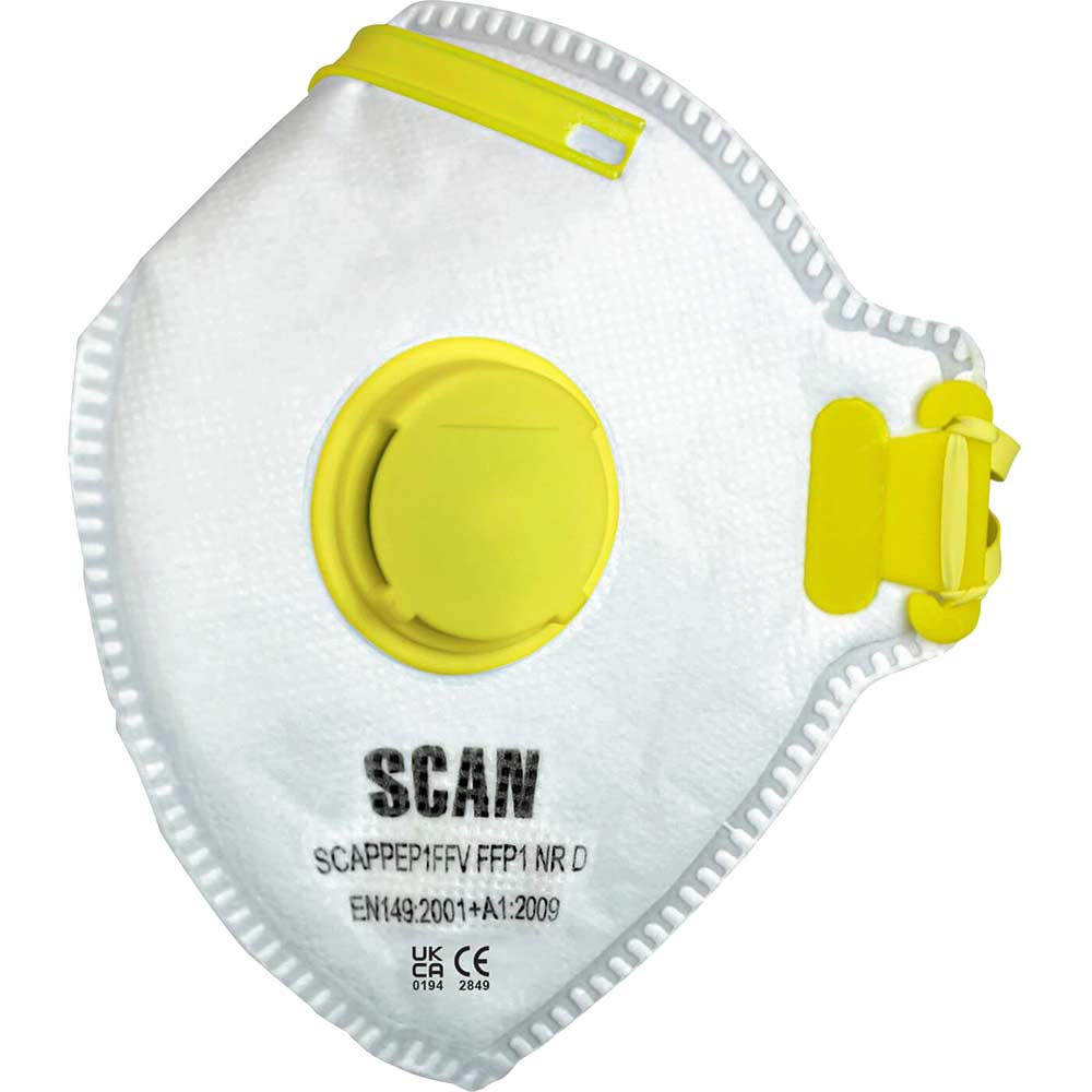 Photos - Safety Equipment SCAN FFP1 Fold Flat Valved Disposable Mask Pack of 20 SCAPPEP1FFVB 