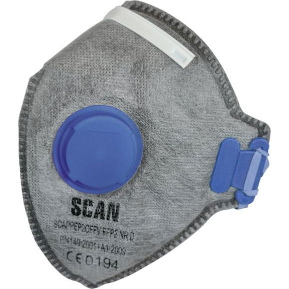 Image of Scan FFP2 Fold Flat Disposable Odour Mask Valved Pack of 3