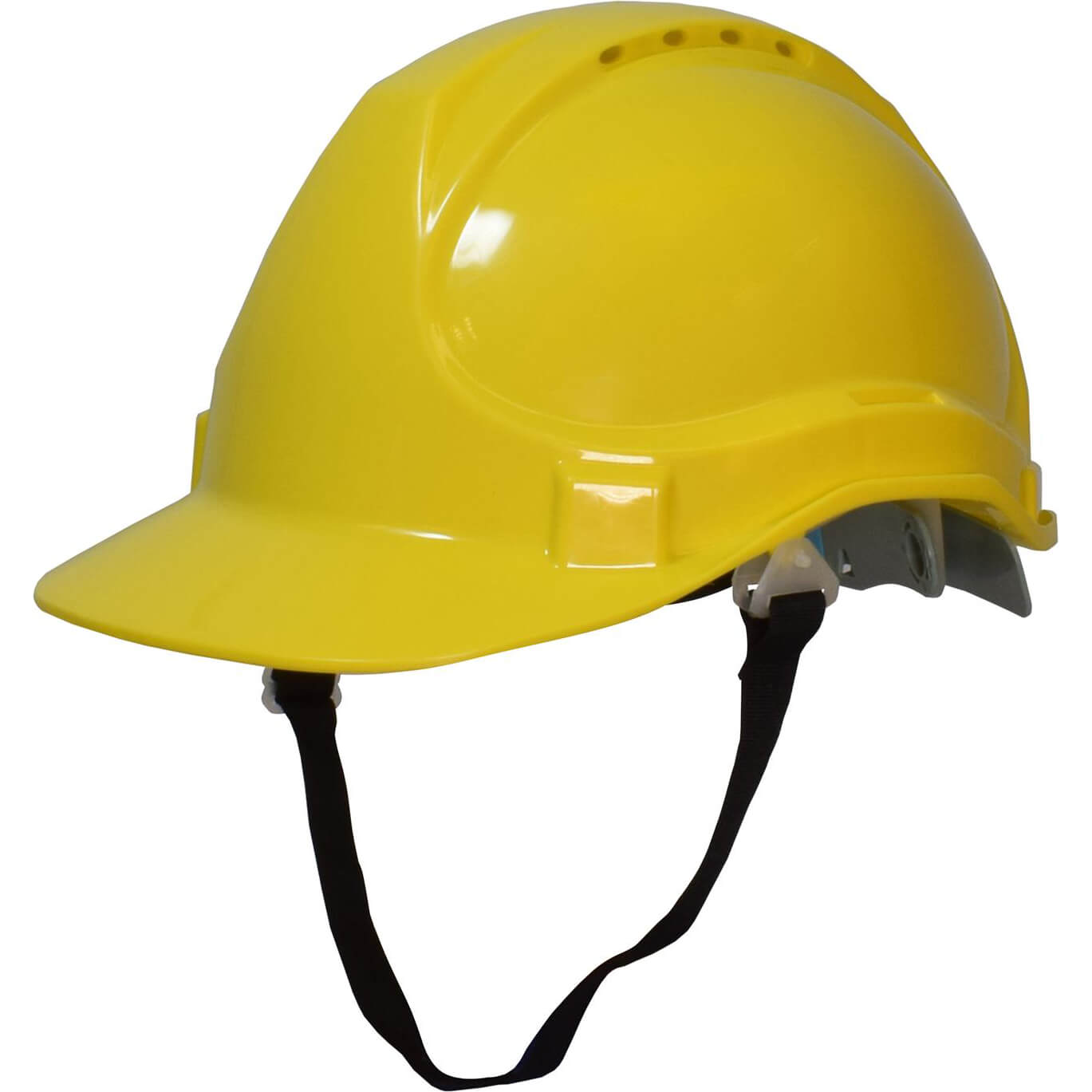 Image of Scan Deluxe Safety Helmet and Chin Strap Yellow
