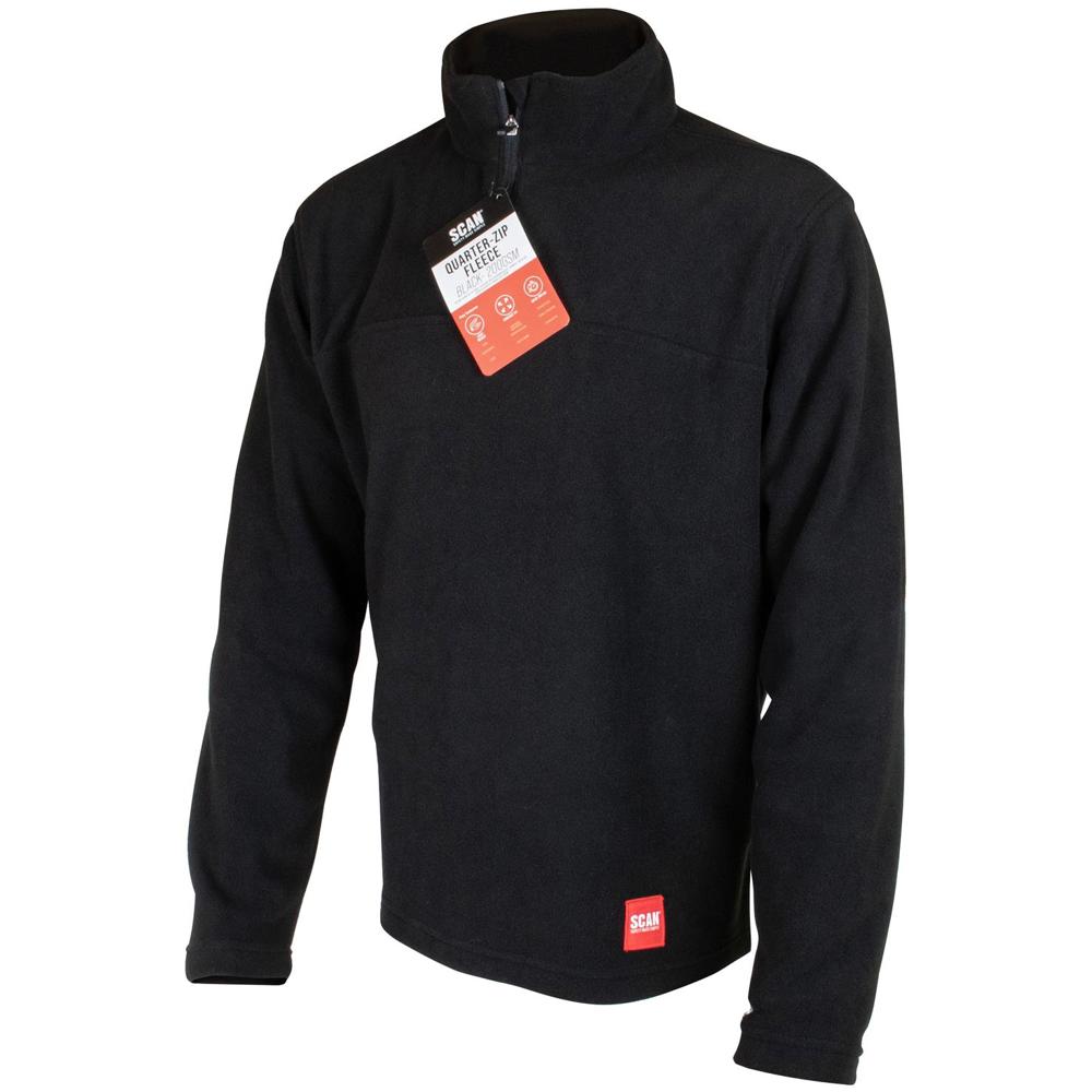 Scan Quarter Zip Fleece Jumper Black M