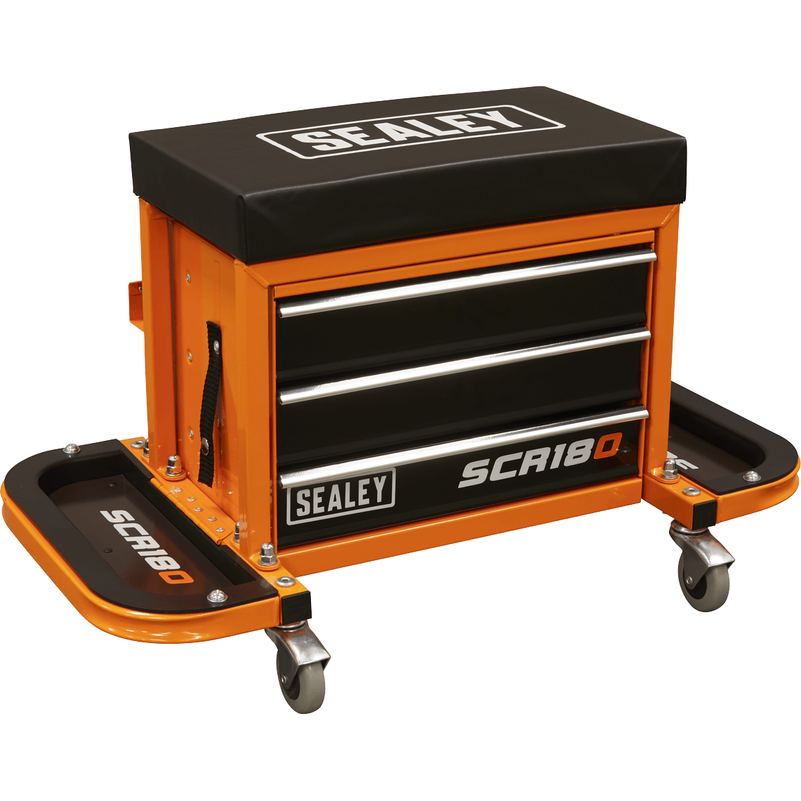 Sealey Mechanics Rolling Tool Box Seat Orange 670mm