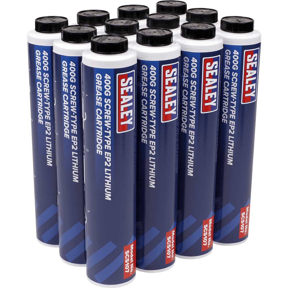 Sealey EP2 Lithium Grease Cartridge Pack of 12