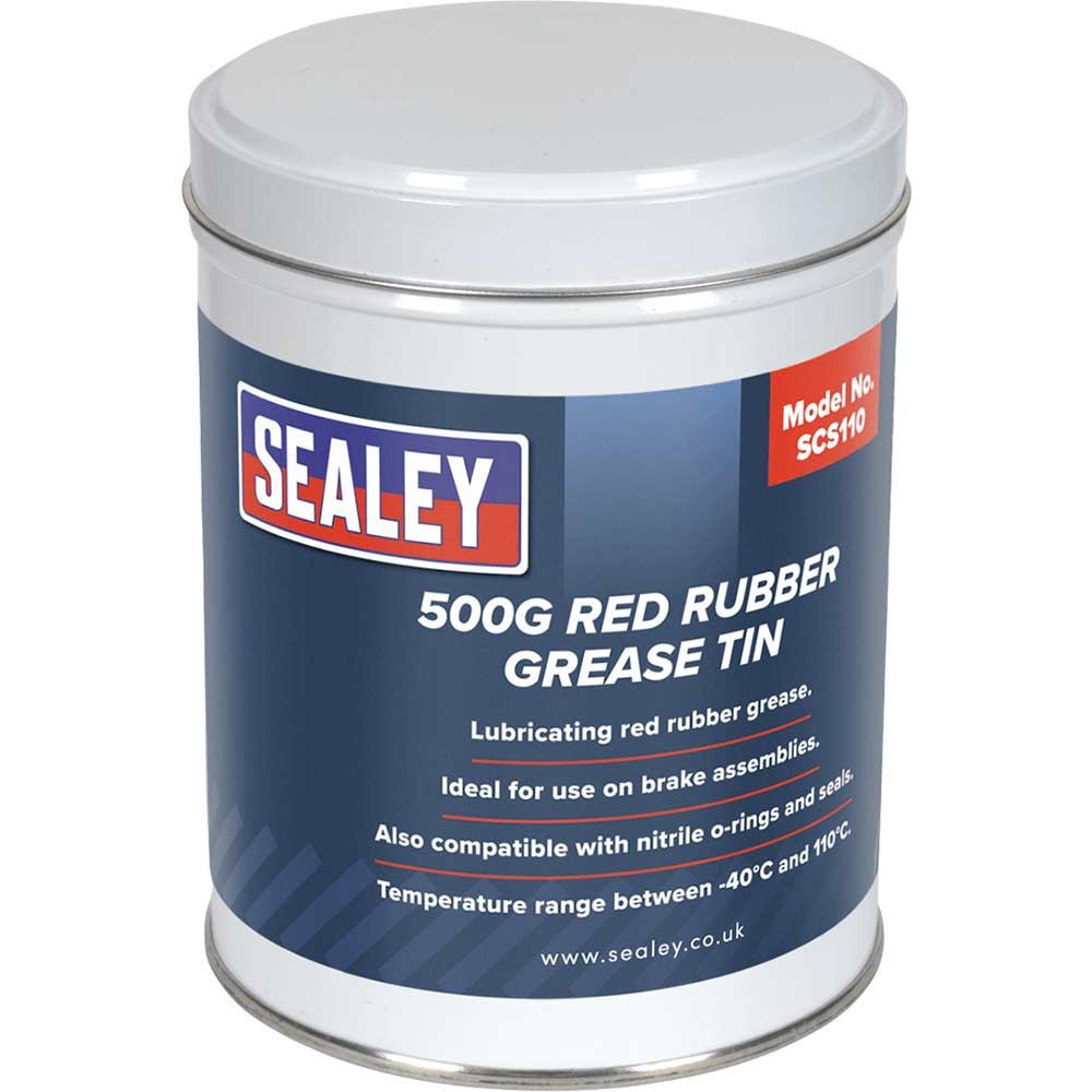 Sealey SCS110 Red Rubber Grease Tin 500g