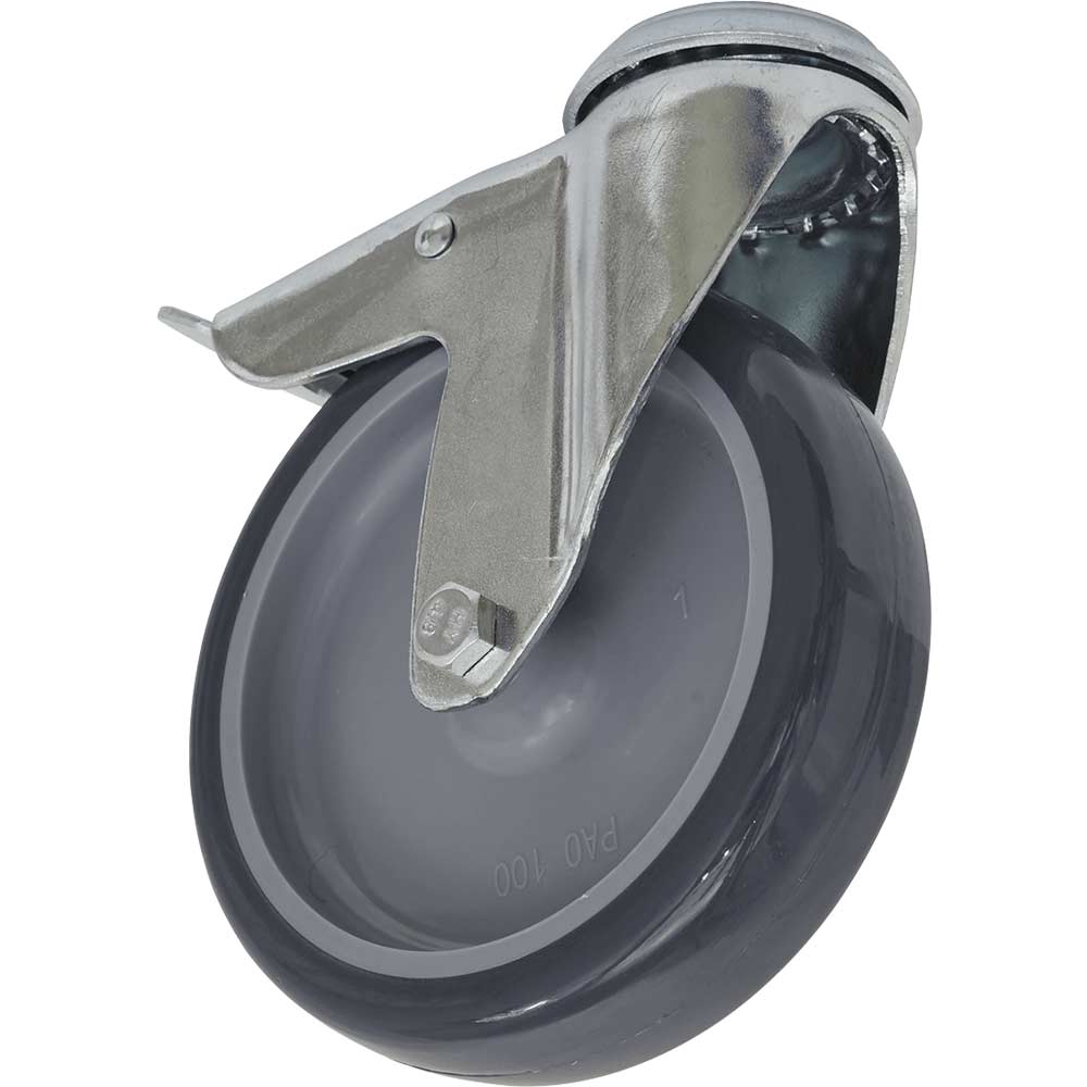Image of Sealey Bolt Hole Swivel Total Lock Castor Grey