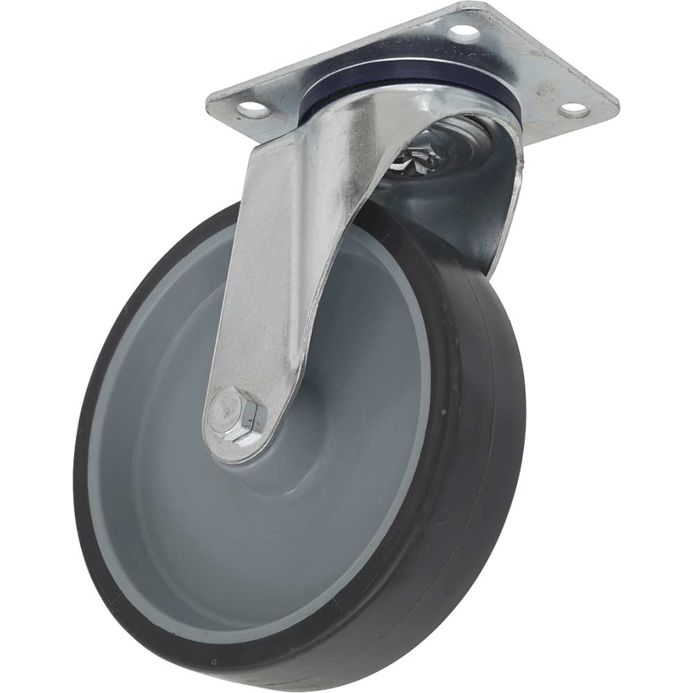 Sealey Medium Duty Thermoplastic Swivel Castor Wheel 100mm in UK Specification
