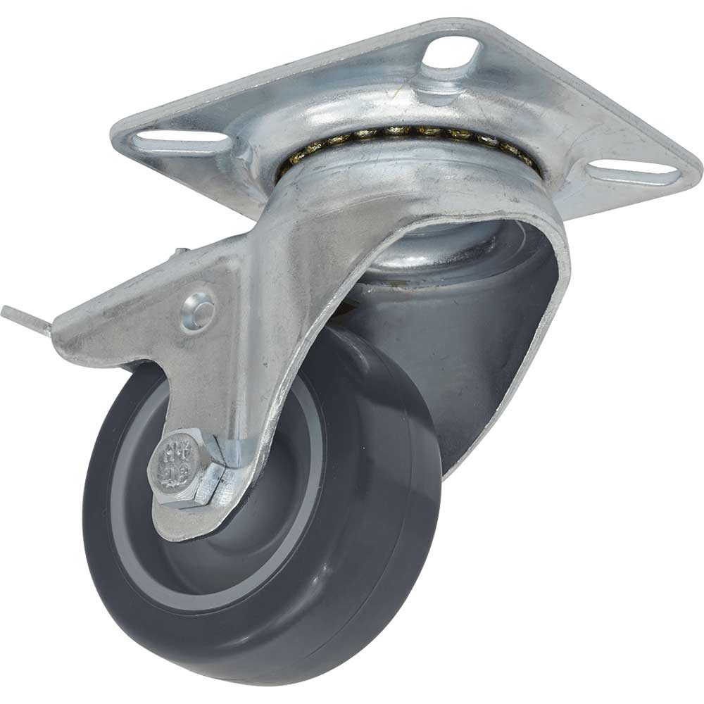 Image of Sealey Swivel Plate Total Lock Castor Grey 50mm