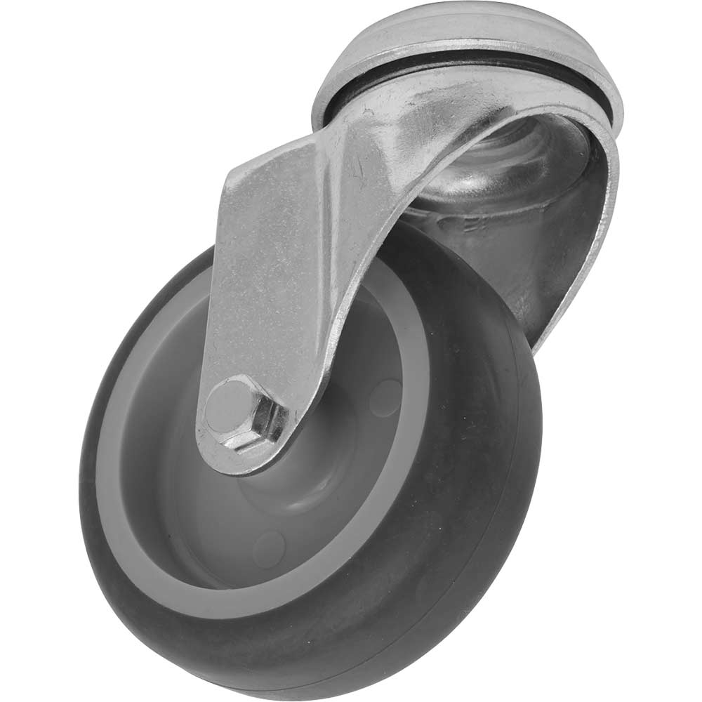 Image of Sealey Medium Duty Thermoplastic Bolt Hole Swivel Castor Wheel 75mm