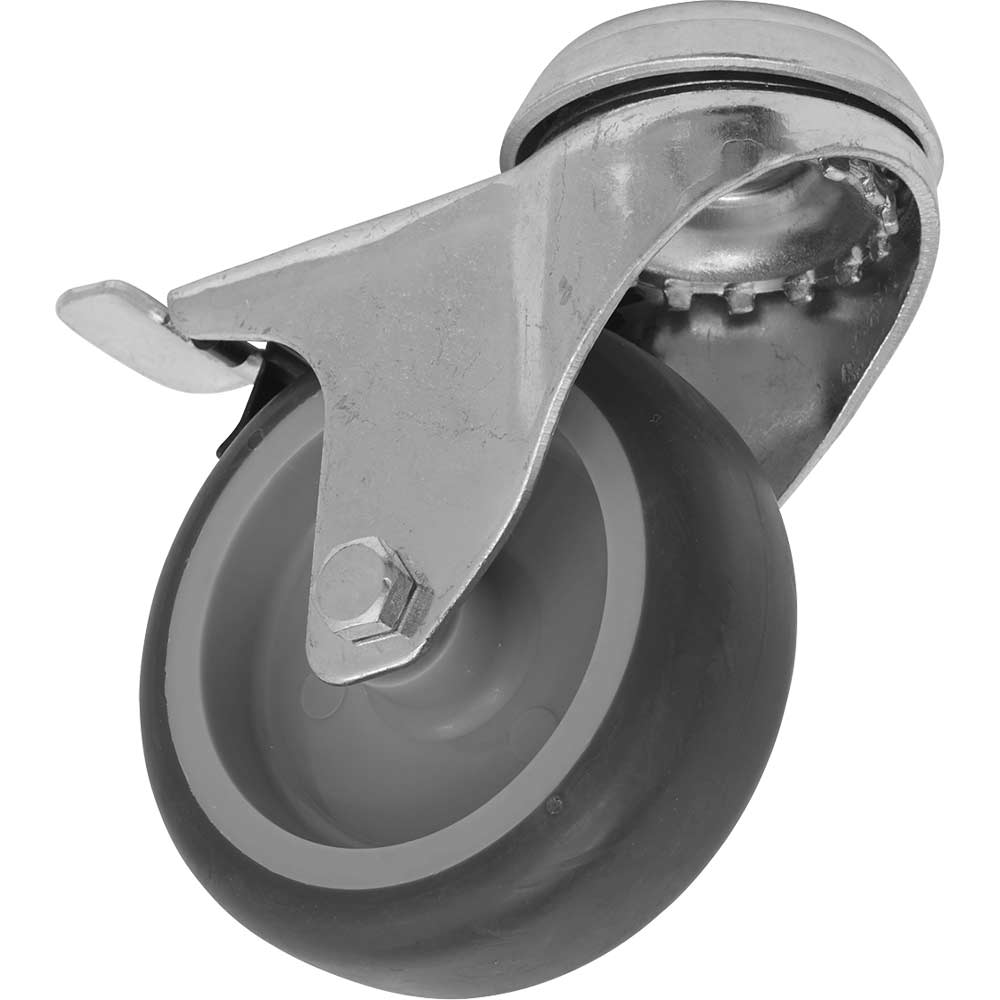 Sealey Medium Duty Thermoplastic Swivel Castor Wheel and Total Lock 75mm in UK Specification
