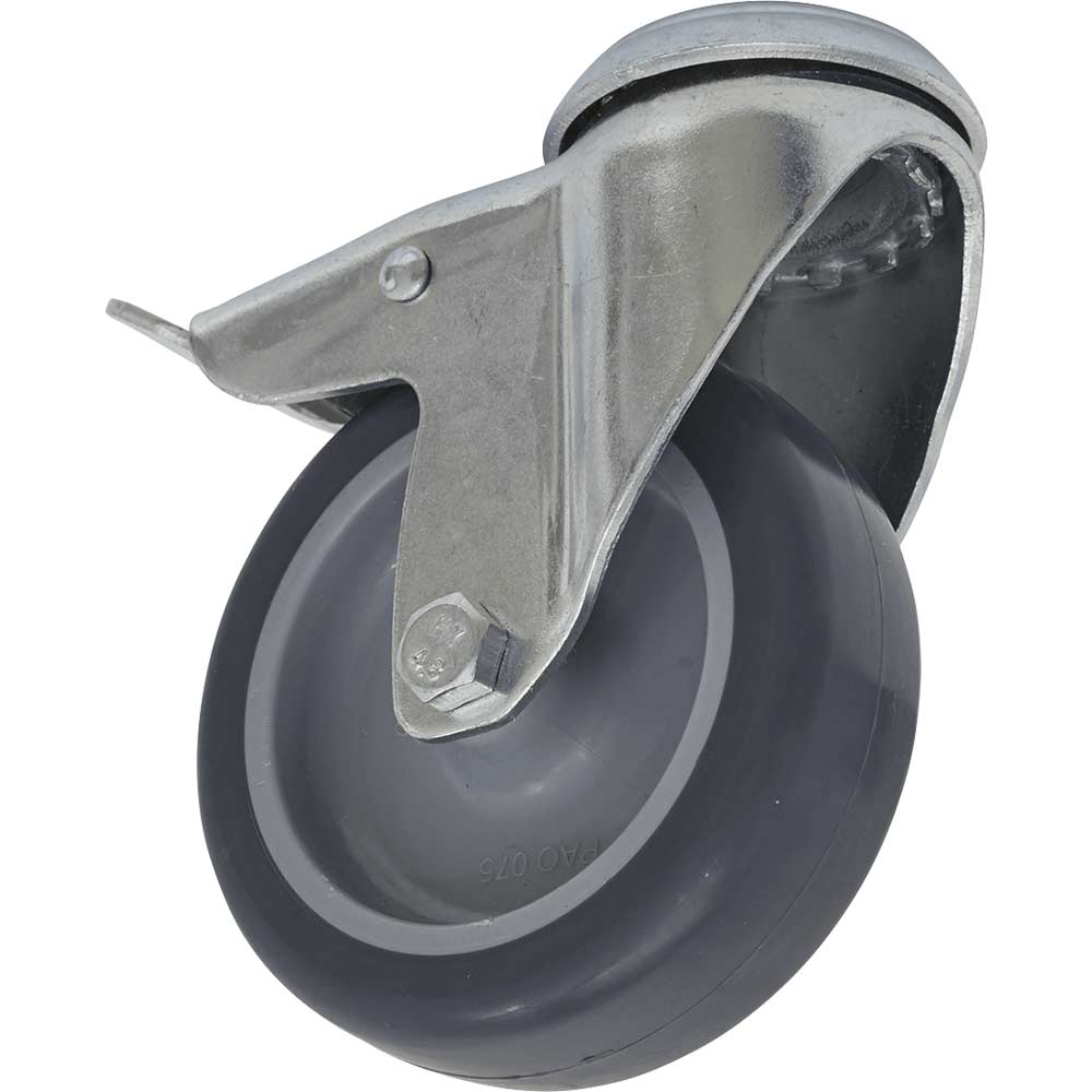 Image of Sealey Bolt Hole Swivel Total Lock Castor Grey 75mm