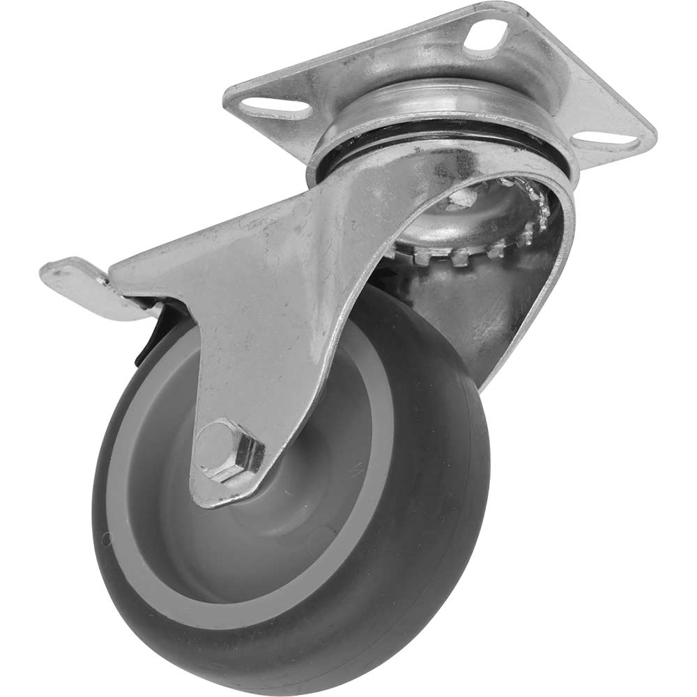 Sealey Medium Duty Thermoplastic Swivel Castor Wheel and Total Lock 75mm in UK Specification