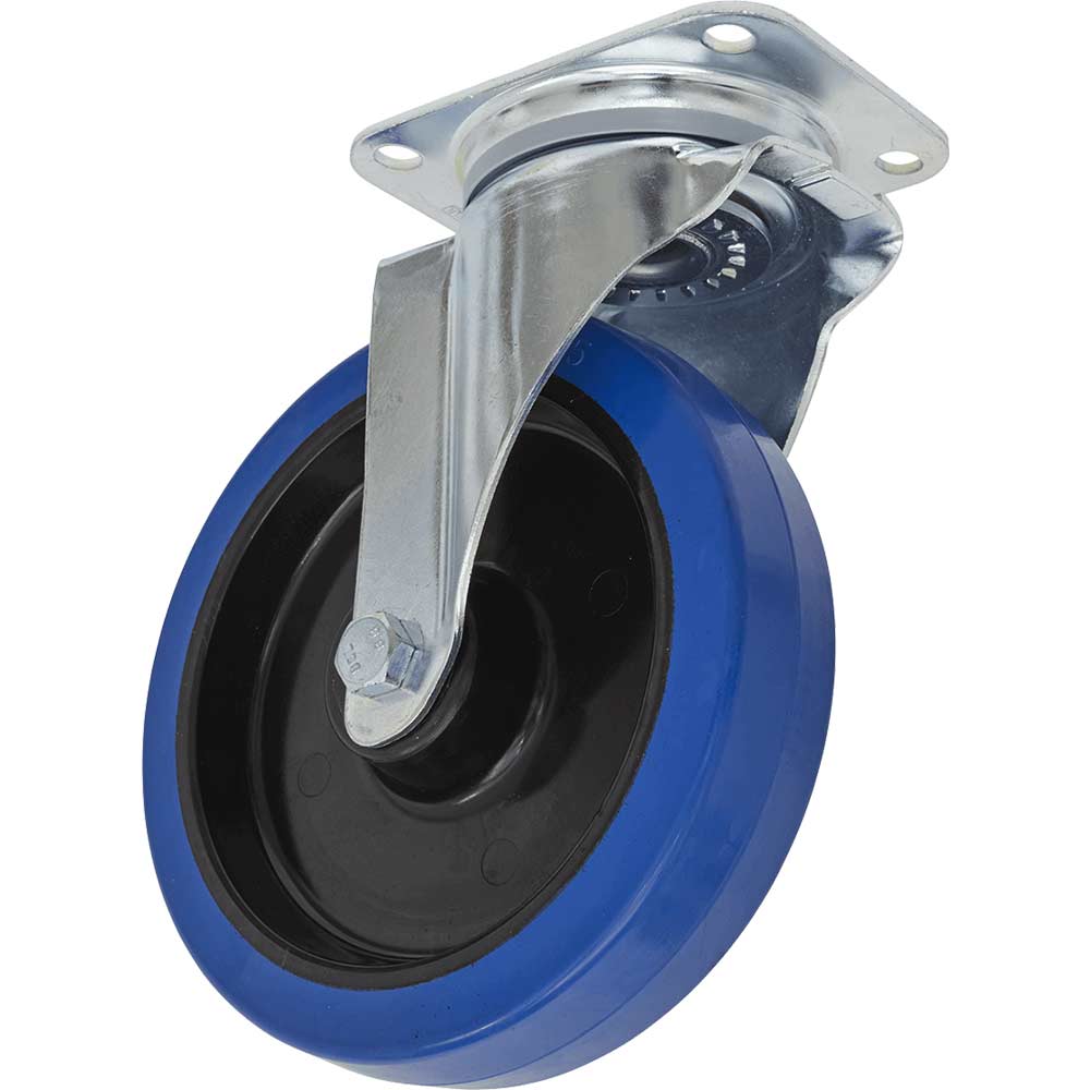 Sealey Blue Swivel Plate Castor Elastic 400Kg
