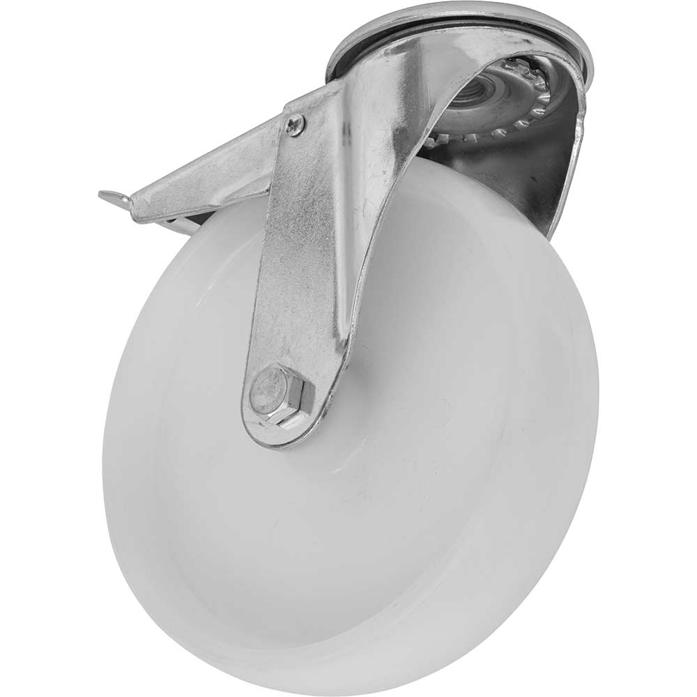 Sealey Heavy Duty Nylon Castor Wheel Bolt Hole and Total Lock 100mm