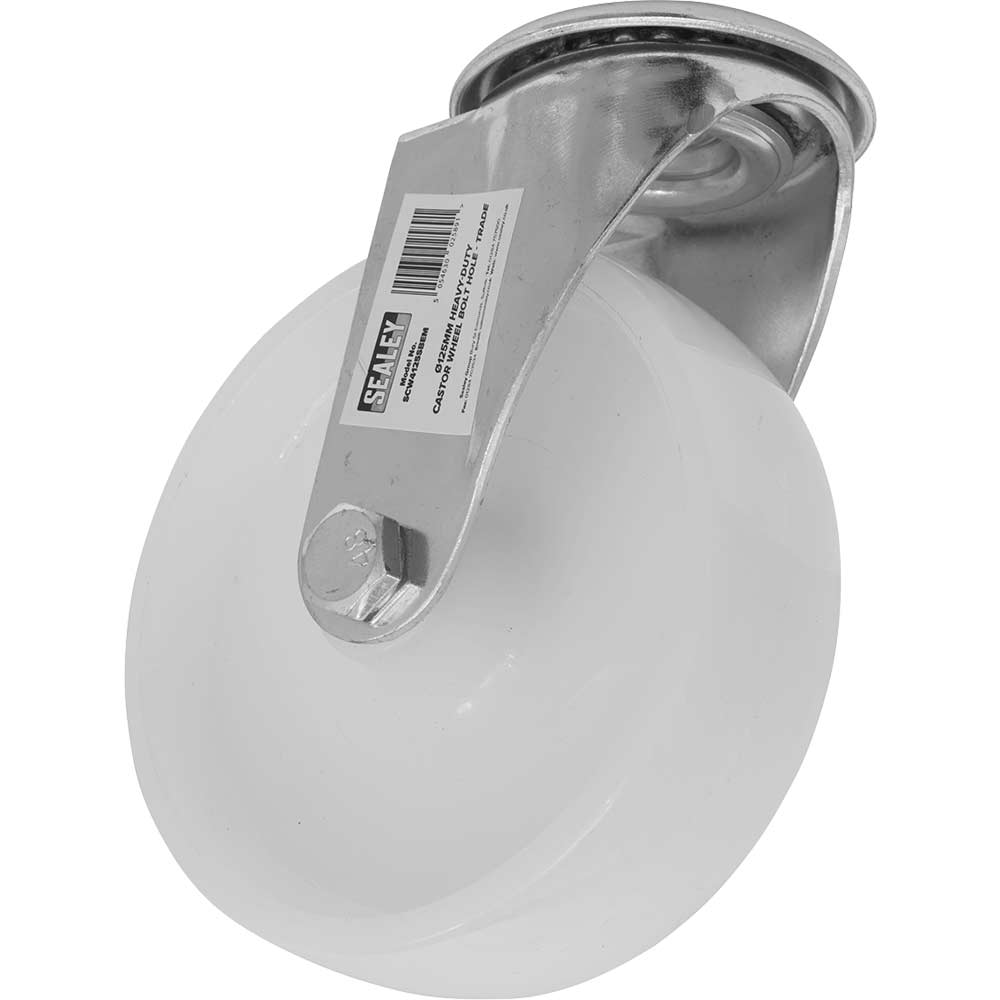Sealey Heavy Duty Nylon Bolt Hole Castor Wheel 125mm