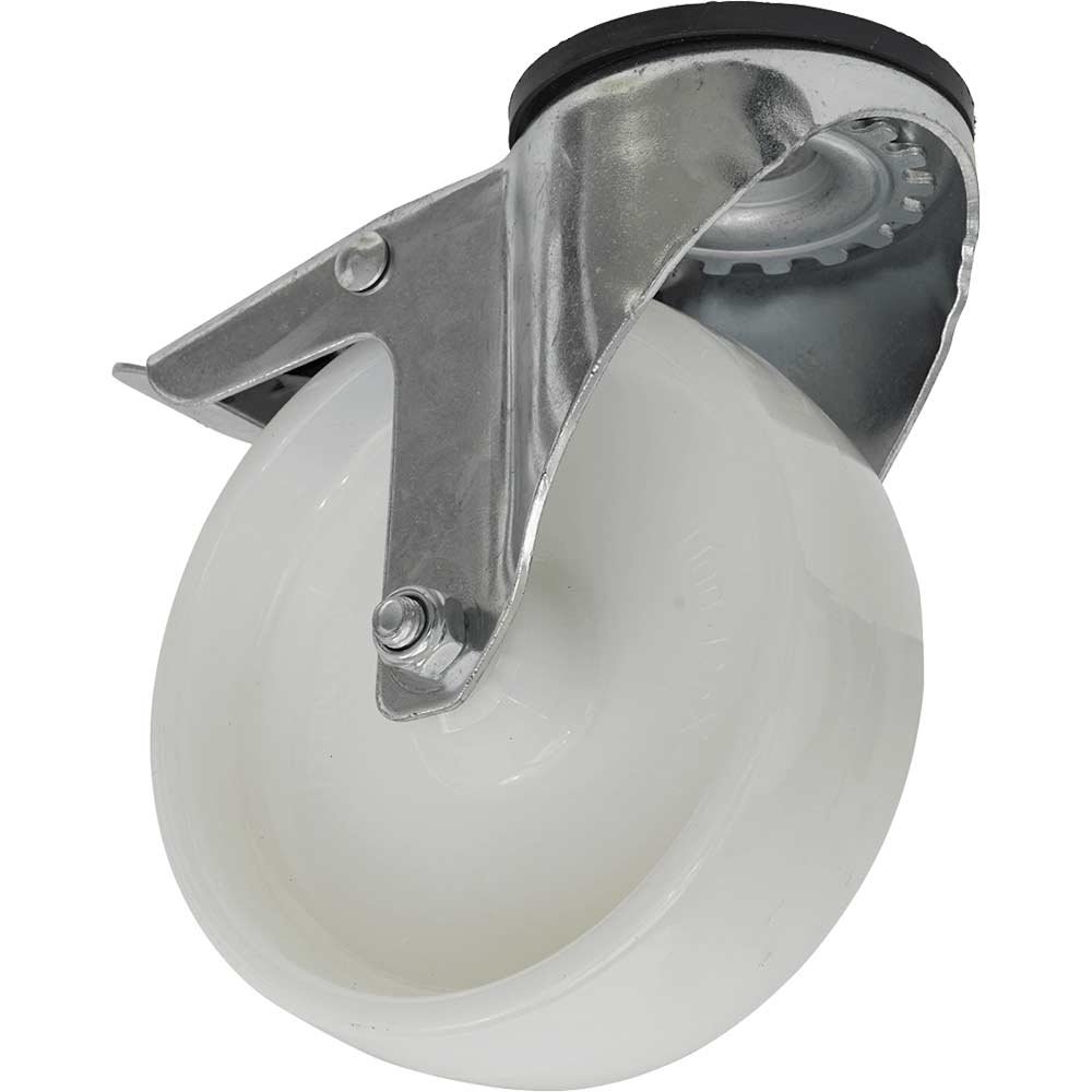 Image of Sealey Bolt Hole Swivel Total Lock Castor White 125mm