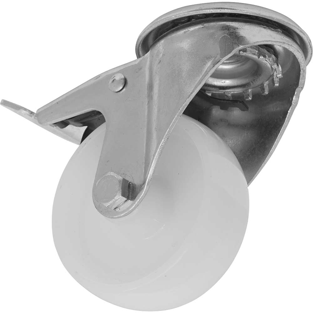 Sealey Heavy Duty Nylon Castor Wheel Bolt Hole and Total Lock 80mm in UK Specification