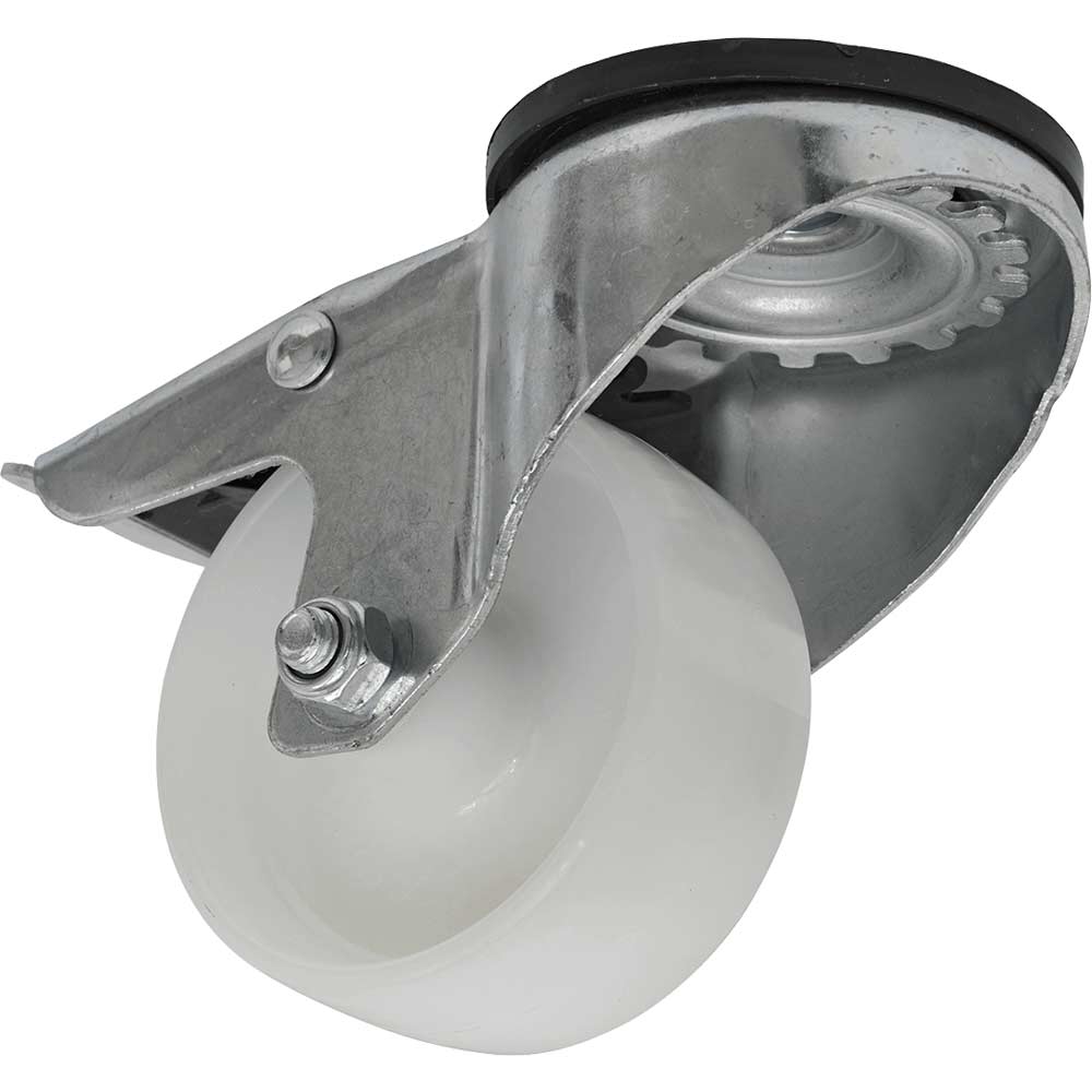 Image of Sealey Bolt Hole Swivel Total Lock Castor White