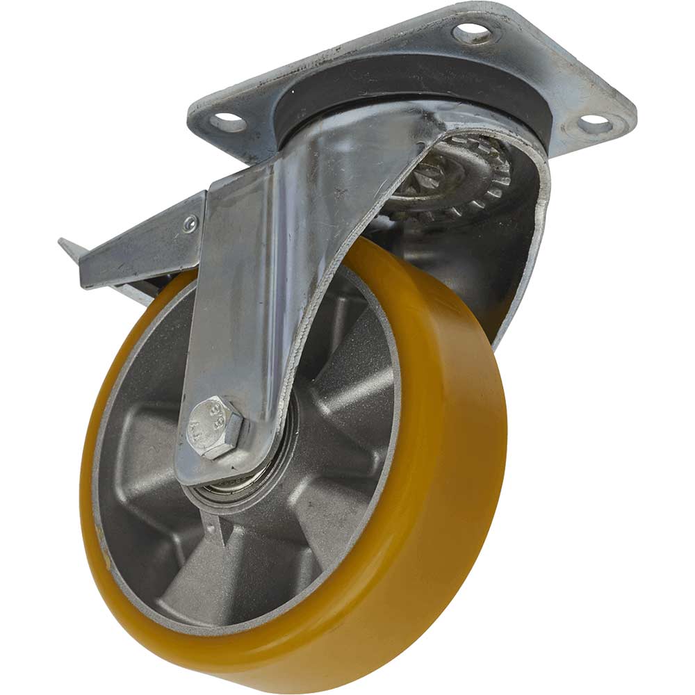 Image of Sealey Swivel Plate Total Lock Castor Polyurethane