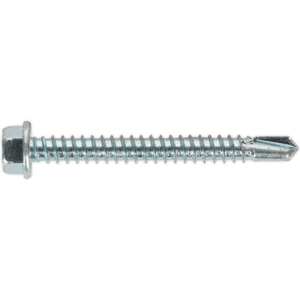 Sealey Hex Head Zinc Plated Din 7504K Self Drilling Screws 5.5mm 50mm Pack of 100 in UK Specification