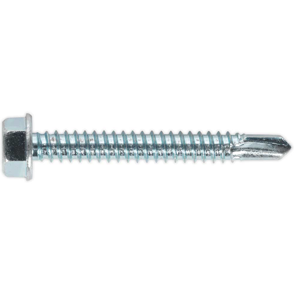 Sealey Hex Head Zinc Plated Din 7504K Self Drilling Screws 6.3mm 50mm Pack of 100 in UK Specification