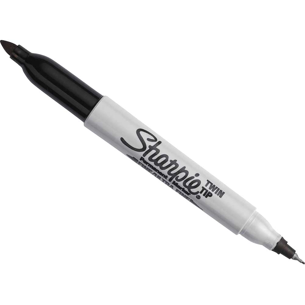 Sharpie Fine / Ultra Fine Twin Tip Permanent Marker Pen Black Pack of 1