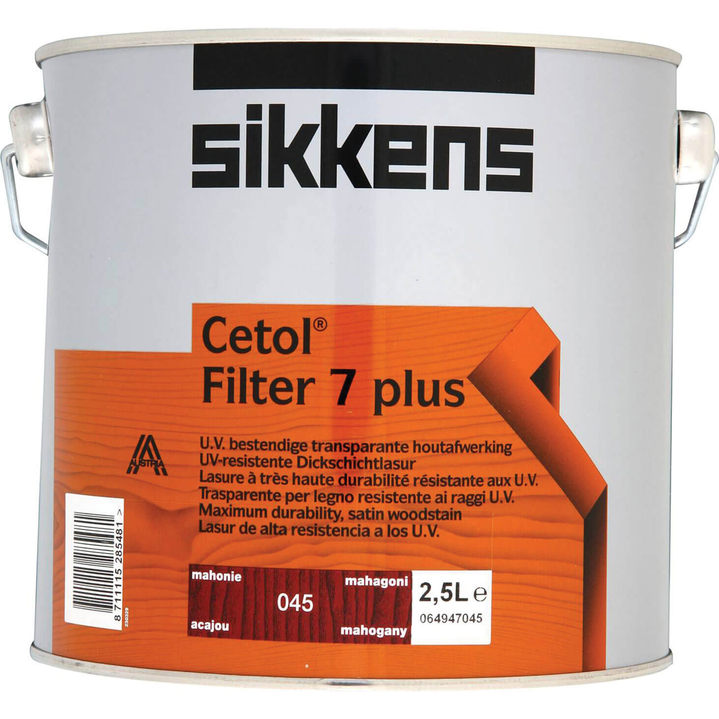 Image of Sikkens Cetol Filter 7 Plus Translucent Woodstain Mahogany 2.5l