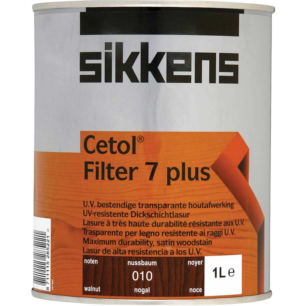 Photos - Varnish Sikkens Cetol Filter 7 Plus Translucent Woodstain Walnut 1l CF7PW1L 