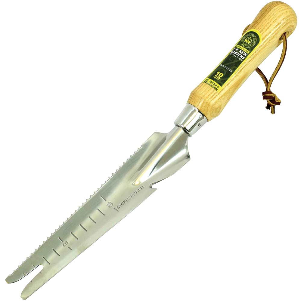 Image of Kew Gardens Stainless Steel Serrated Planting and Weeding Tool