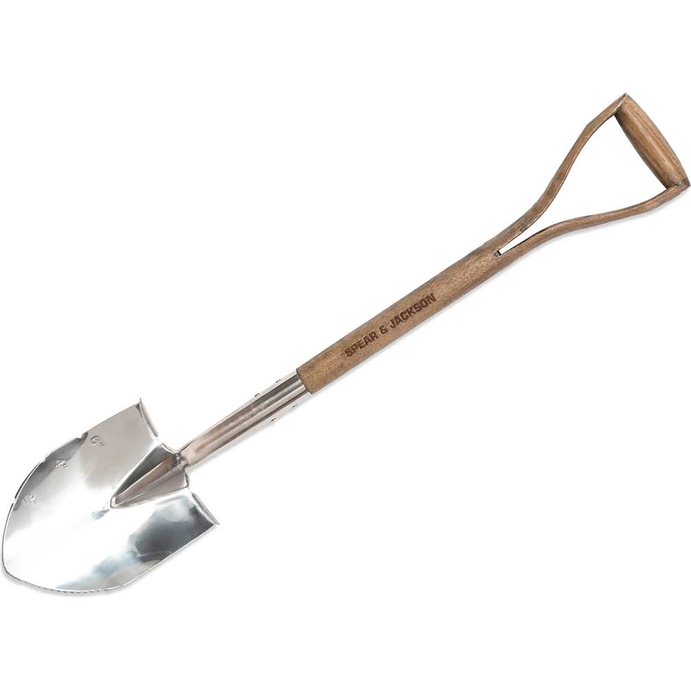 Spear & Jackson Pot De Fleurs Traditionnel Acier Inox – Marron/Argenté Avec Manche Long Ergonomique