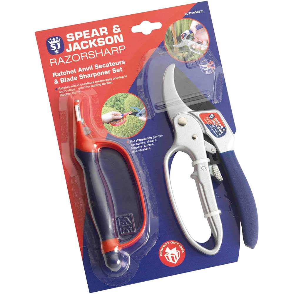 Photos - Garden Shears Spear & Jackson Spear and Jackson Razorsharp Anvil Secateurs and Sharpener Set CUTTINGSET1 