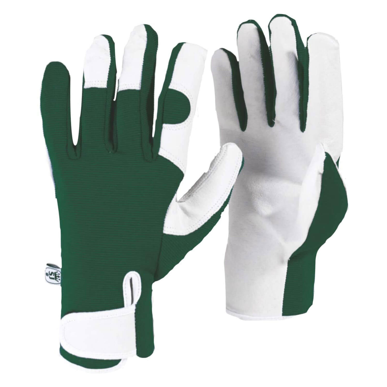 Image of Kew Gardens Leather Palm Gardening Gloves Green L