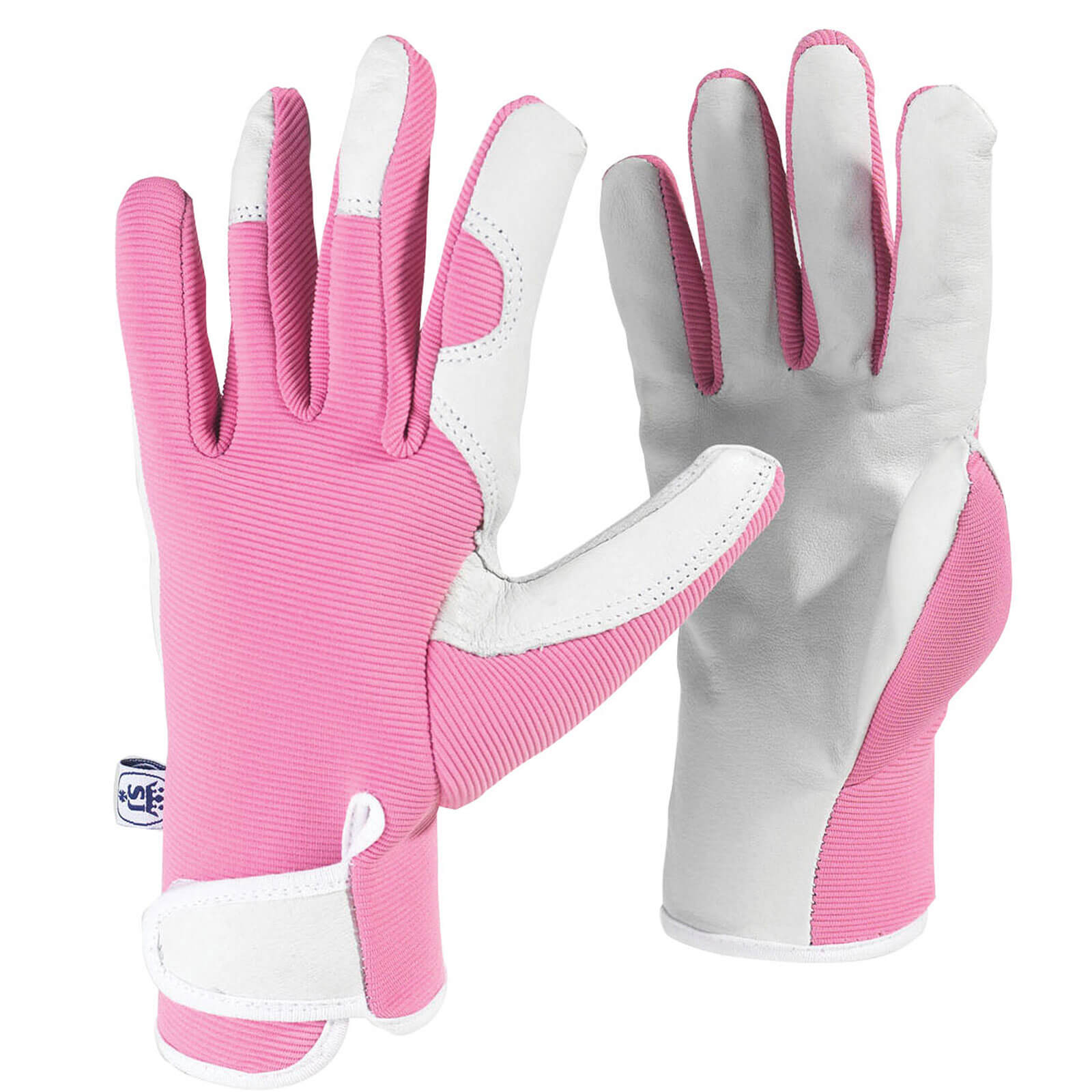 Image of Kew Gardens Leather Palm Gardening Gloves Pink S