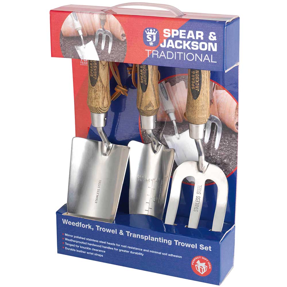 Spear and Jackson Traditional 3 Piece Stainless Steel Garden Hand Tool Set
