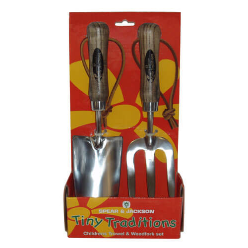 Image of Spear and Jackson Tiny Traditions Childrens Trowel and Weedfork Set
