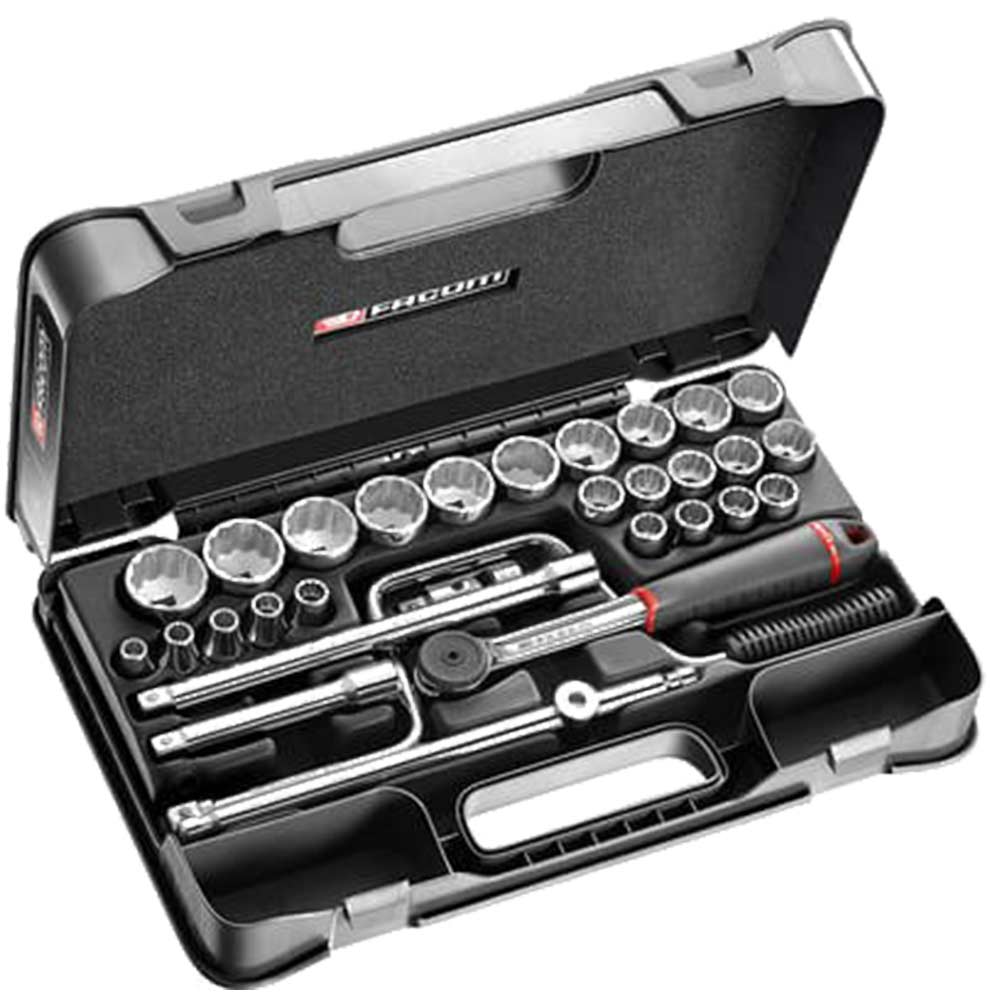 Facom SL.161-5P12 30 Piece 1/2" Drive Bi Hexagon Socket Set